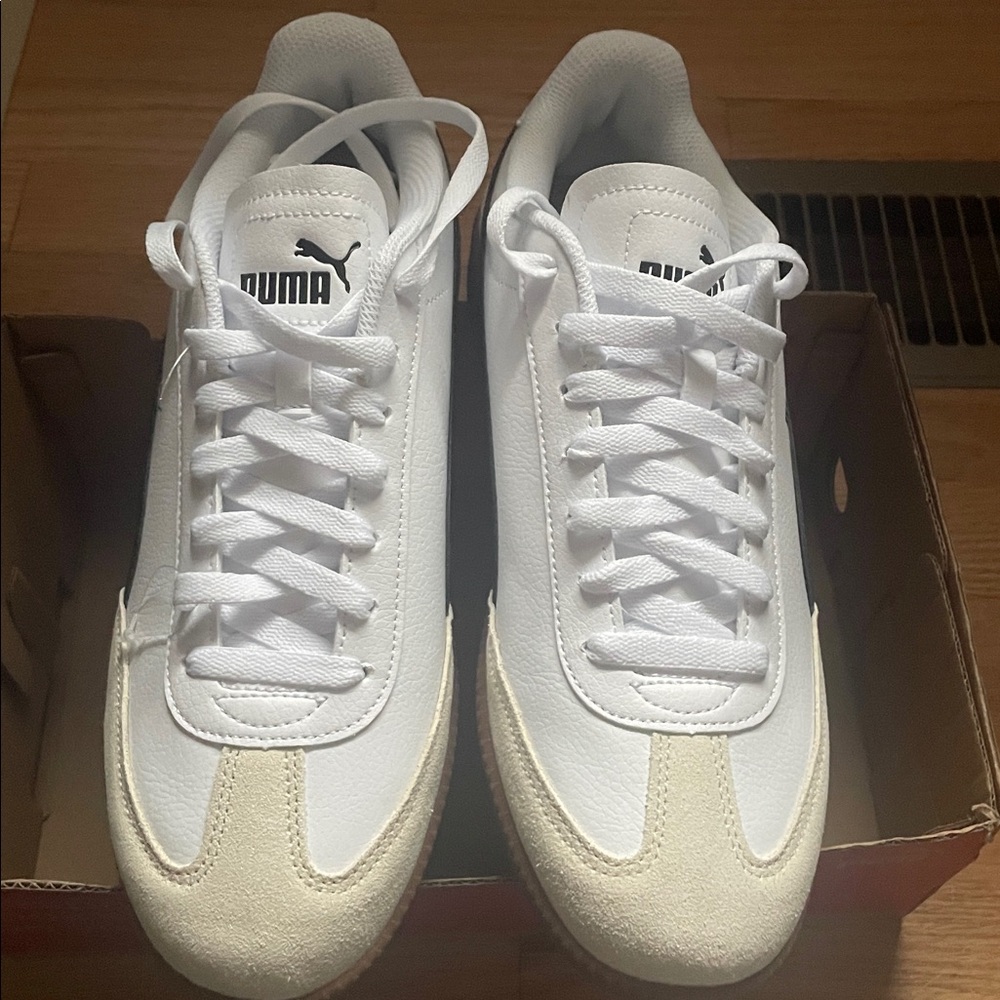 Puma White Black Gum-Accent Low-Profile Sneakers - Picture 11 of 11